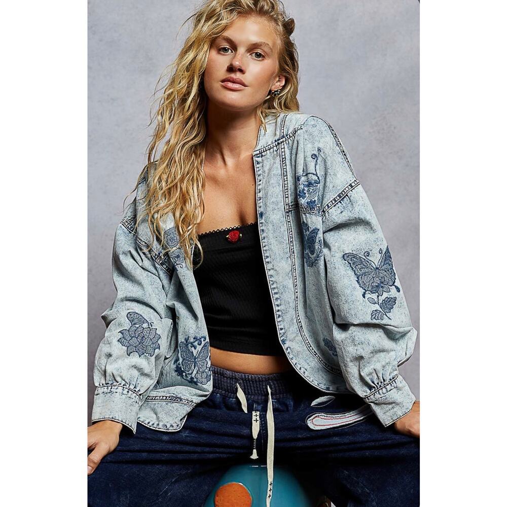 Balloon sleeve roomy fit hoodie